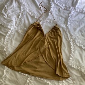 Venus Super Soft Tan Halter. Size S. Open Front.